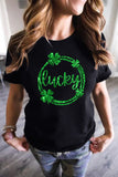 St. Patrick's Day Clover Letter Car Print Graphic Tee