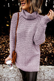 Women's Pink Turtleneck Popcorn Sweater