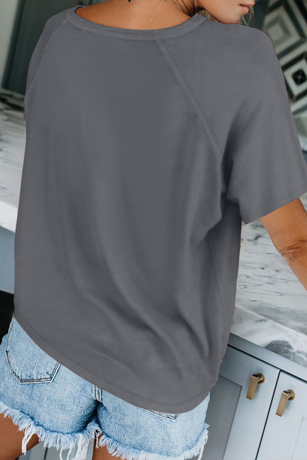 T-shirt girocollo manica raglan