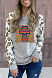 Round Neck Leopard Long Sleeve Top